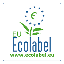 Logo de l'Ecolabel européen, avec étoiles et feuilles vertes.